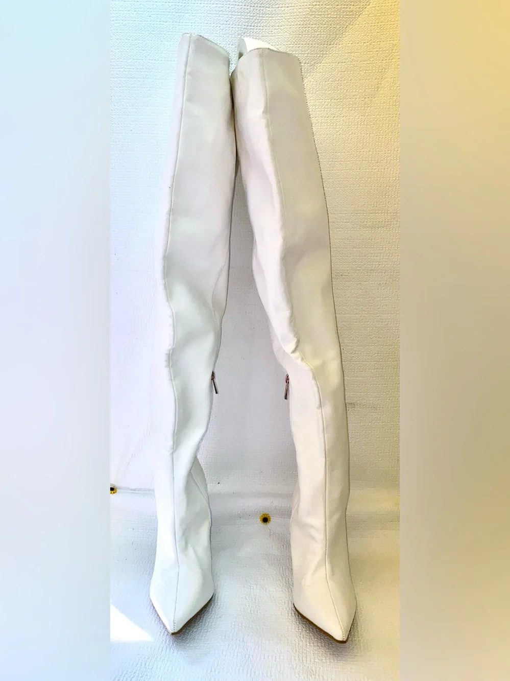 Anne Michelle Tall White High Heel Boots  Size 6